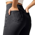 thumbnail image 5 of Zylarhe Women's Pants Women's High Waisted Flare Leggings Stretchy Yoga Pants Comfortable Casual Bottoms With Pockets Trendy Denim Look, 5 of 5