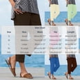 thumbnail image 4 of Bloomae Women's Lightweight Capri Pants Trendy Soft Cotton and Linen Elastic Waist Comfy Side Slit Lounge Cropped Trousers with Pockets Fashion Summer Beach Vacation Capris, 4 of 10