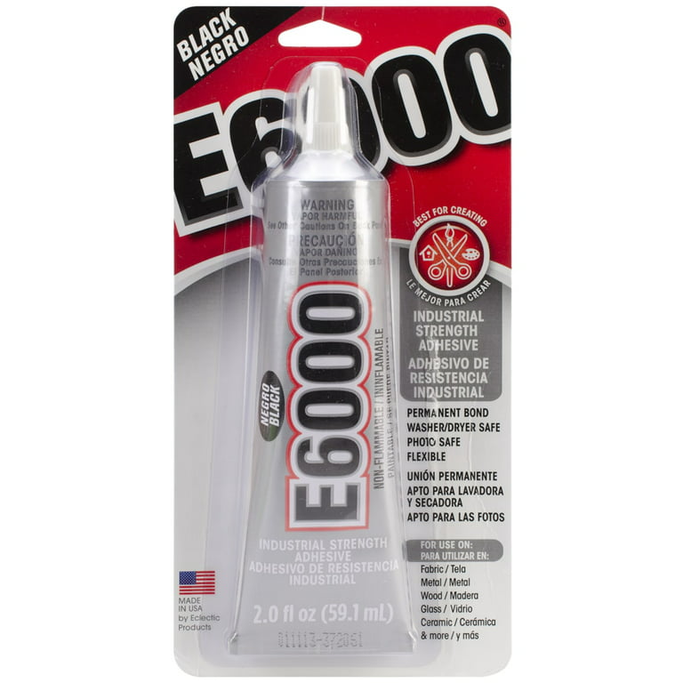E6000 Adhesive, Industrial Strength Glue, 2 Ounce Tube, Black 