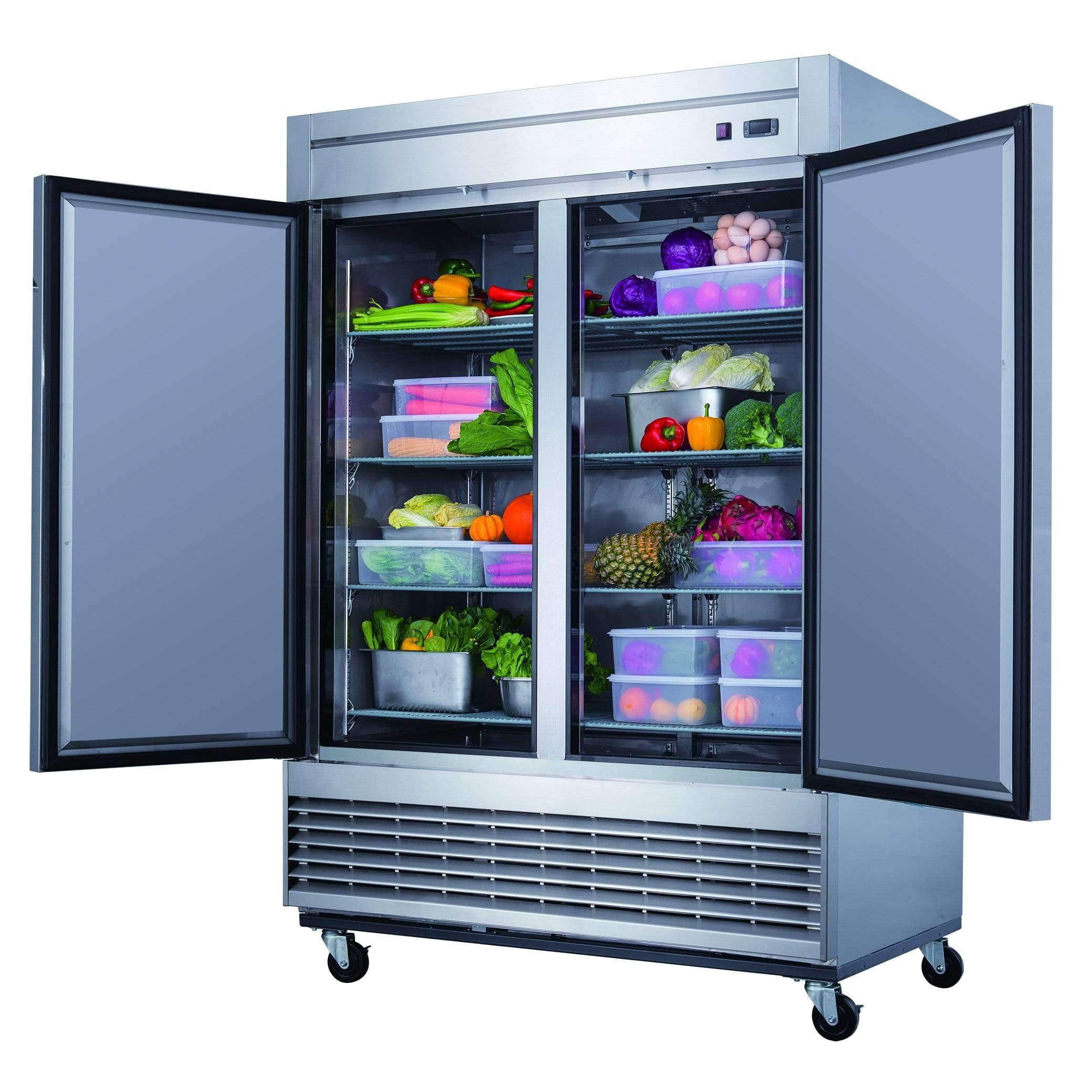Dukers - D55R 2-Door Commercial Refrigerator in Stainless Steel