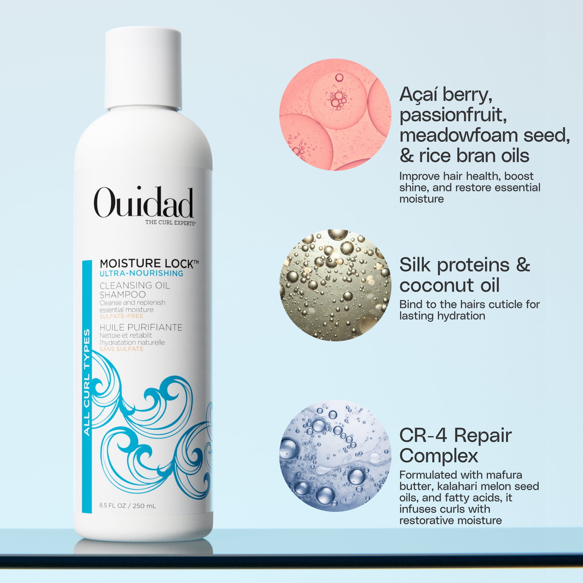 Ouidad Curl Detox - Water Works Clarifying Shampoo, Moisture Lock Ultra-Nourishing Cleansing Oil Shampoo, Moisture Lock Ultra-Nourishing Intense Hydrating Mask