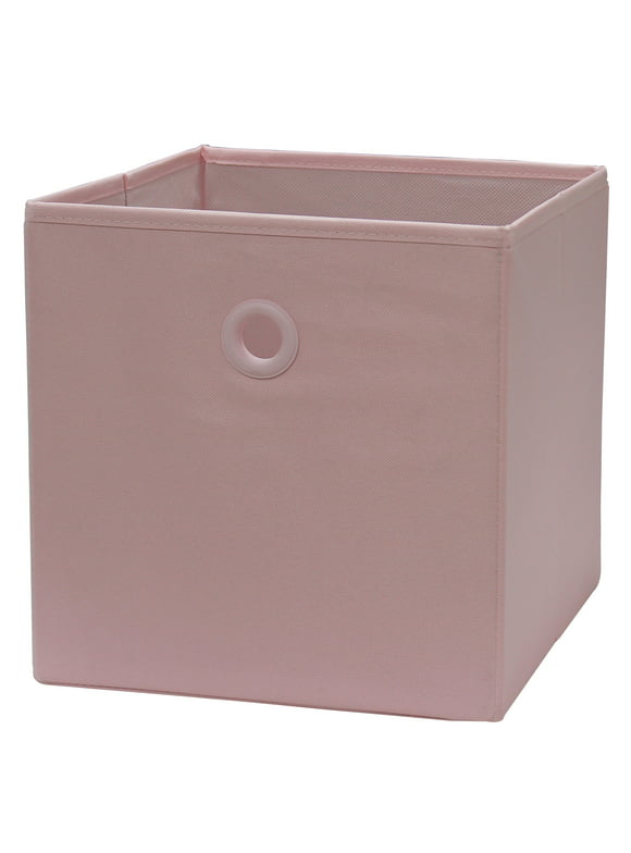 Your Zone Kids Pink Fabric Collapsible Storage Bin, 10.5" x 10.5" x 10.75"