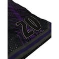 thumbnail image 4 of Black Panther T'Challa Marvel Men's Headgear Classics Mesh Baseketball Shorts (Small, Black/Purple), 4 of 5