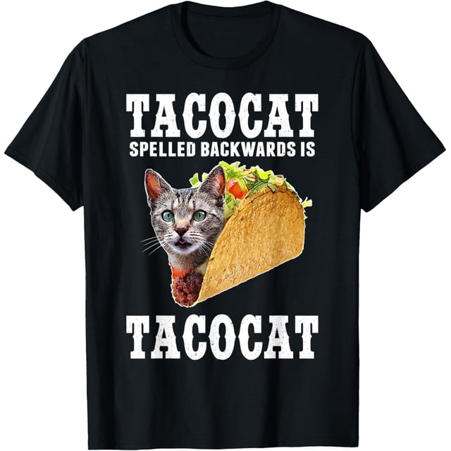 Tacocat Spelled Backwards is Tacocat Funny Cat Gift Camiseta