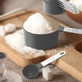 thumbnail image 4 of Measuring Cups & Spoons Set, Stackable Cups and Spoons, Nesting Measure Cups with Stainless Steel Handle, Kitchen Gadgets for Cooking & Baking (Gray), 4 of 5