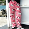 thumbnail image 2 of Sanrio Anime Hello Kitty Pajama Pants Coral Fleece Soft Trousers Women Casual Home Trousers Cartoon Kawaii Cute Couple Home Wear, 2 of 9