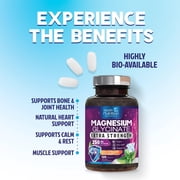 Magnesium Glycinate 250mg Per Serving - 100% Chelated Magnesium for Max Absorption - Sleep Support, Muscle, Nerves, Bone & Heart Health Support Supplement, Vegan - Bottled in the USA - 120 Tablets