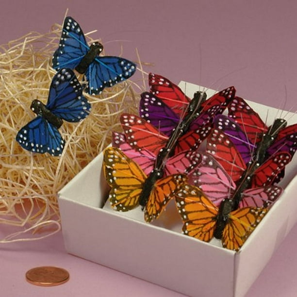 MultiColored Small Butterfly Ties Pack of 12 (11/2" wide x 1" tall