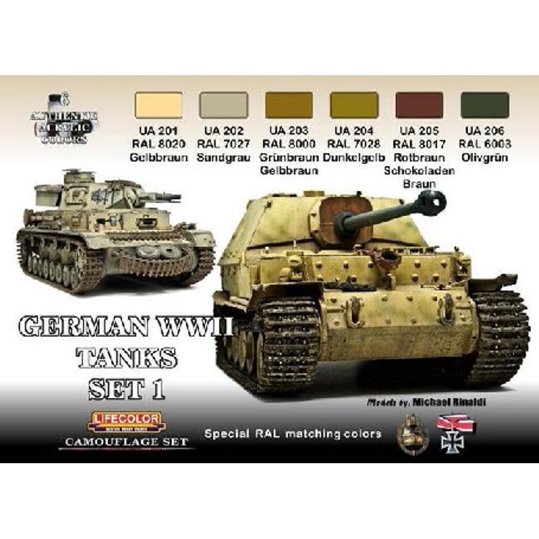 German WWII Tanks #1 Camouflage Acrylic Set (6 22ml Bottles) - Walmart.com