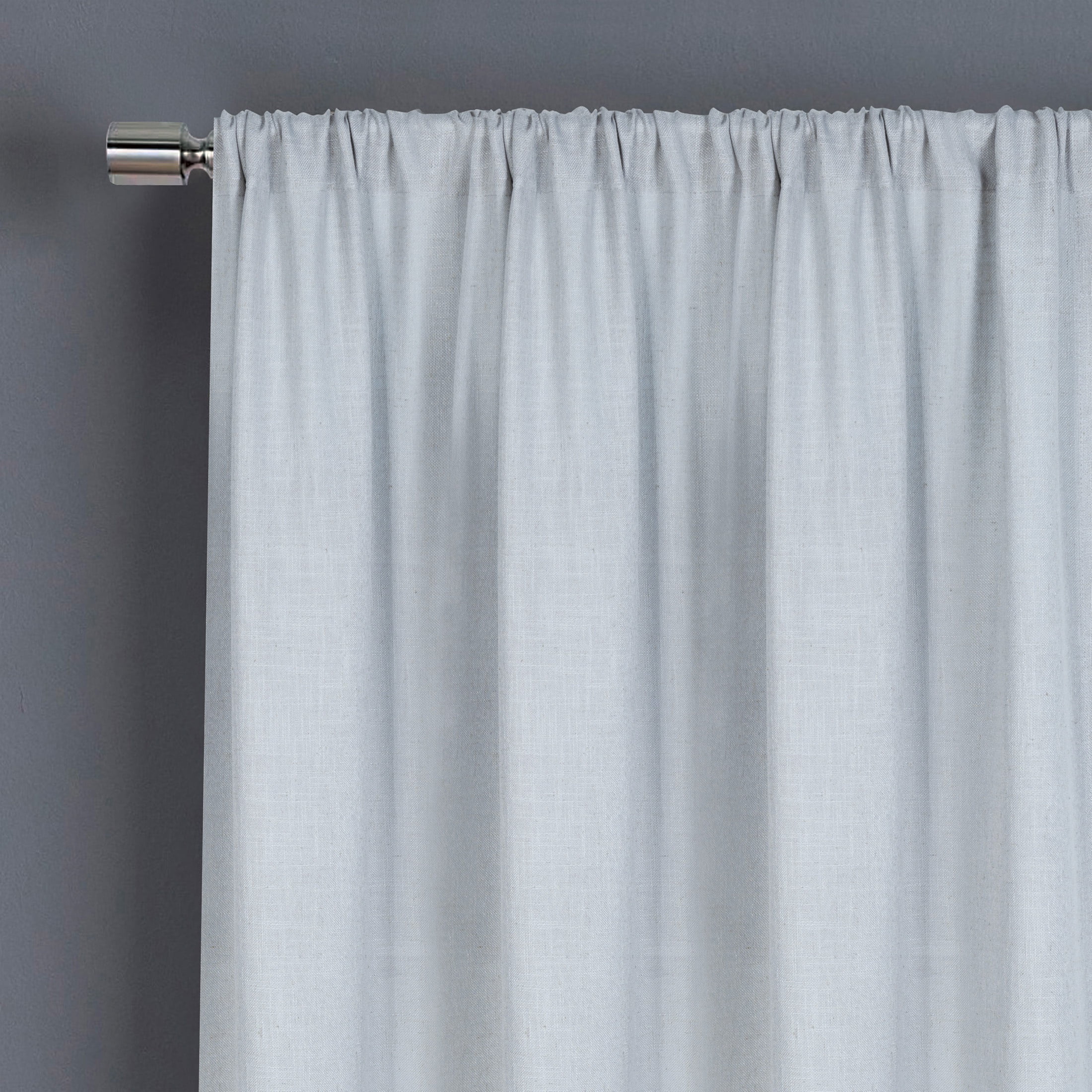 (2 pack) Better Homes & Gardens Light Filtering Linen Blend Rod Pocket Curtain, Single Panel, Soft Silver, 50" W x 84" L