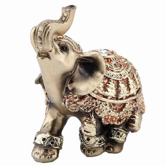 Statue d'éléphant doré Feng Shui porte-bonheur, sculpture, figurine de richesse, cadeau, décoration de la maison (S)