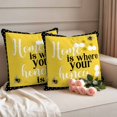 thumbnail image 2 of Yellow Black Bee Pillow Covers 2 Pack Home Is Where Your Honey Is Honeycomb Daisy Pillowcase Waterproof Outdoor Throw Pillow Cover for Patio Garden Square Cushion 18”x18”, 2 of 9