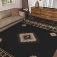 thumbnail image 2 of BoutiqueRugs Midpines Bohemian Southwestern Colorful Area Rug - Tribal Diamond Boho Carpet for Living Room, Bedroom - Black, Charcoal, Gray - 5'3" x 7'9" (5x7), 2 of 11