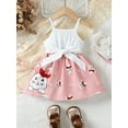 thumbnail image 2 of 9 Months Baby Girls Dress 12 Months Girls Sleeveless Dress Cute Rabbits Print Infant Girls Suspender Dress Pink, 2 of 7