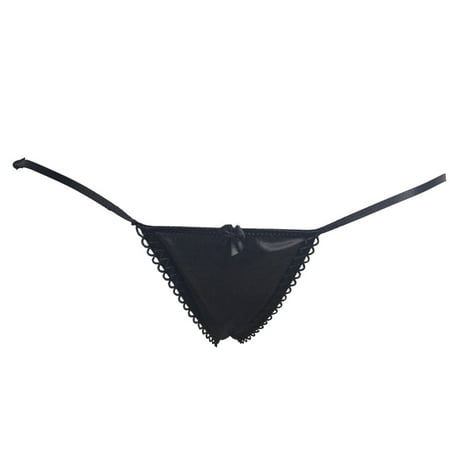 

wendunide lingerie for women Womens Lady Sexy-Lace Briefs Knickers Thongs Side Tie Panties Underwear Black One Size