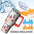thumbnail image 3 of Christmas Day 40oz Travel Tumbler with Handle and Straw Lid, Stainless Steel Insulated Mug, Leak Proof Coffee Cup, Winter Gifts for Women, 3 of 4