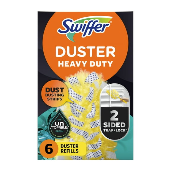 Swiffer Dusters Heavy Duty Multi-Surface Duster Refills for Cleaning, Unstopables, 6 Count