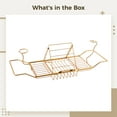 thumbnail image 4 of Bathtub Tray Caddy, Adjustable Gold Finish Organizer, Sturdy Carbon Steel, Expandable from 24 to 33 in, Includes Rotating Stands and Dual Cup Holders, 4 of 5