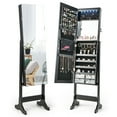thumbnail image 1 of Costway Jewelry Cabinet Armoire Full Length Frameless Mirror Lockable with  Lights Black, 1 of 10