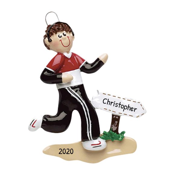 Personalized Running Ornaments for Christmas Tree - Jogger Ornament, Ornaments for Runners, Marathon Ornaments, Runner Ornaments for Christmas Tree - Male Jogger - Free Customization