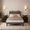 Dark Gray, variant on 3-Piece Queen Bedroom Furniture Set: Upholstered Platform Bed with Wingback Headboard & Charging Stations + 2 USB Charging Nightstands with LED Lights - Dark Gray
