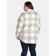 thumbnail image 3 of Terra & Sky Women's Plus Size Faux Shearling Shacket, Sizes 0X-5X, 3 of 4