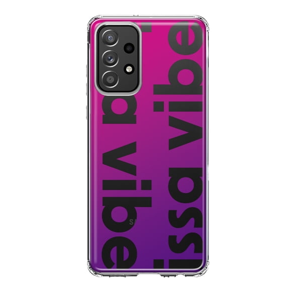 MUNDAZE Samsung Galaxy A53 Shockproof Clear Hybrid Protective Phone Case Purple Clear Funny Text Quote Issa Vibe Cover