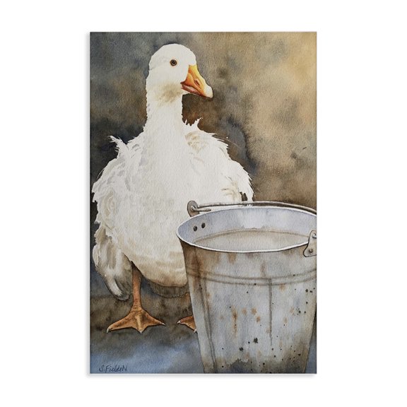 Stupell Industries Rustic Lodge Duck & Country Pail Canvas Art, 16 x 24, by Stephanie Fielden