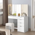 thumbnail image 7 of SUGIFT Modern Vanity Table Vanity Desk with 5 Drawers, White, 7 of 7