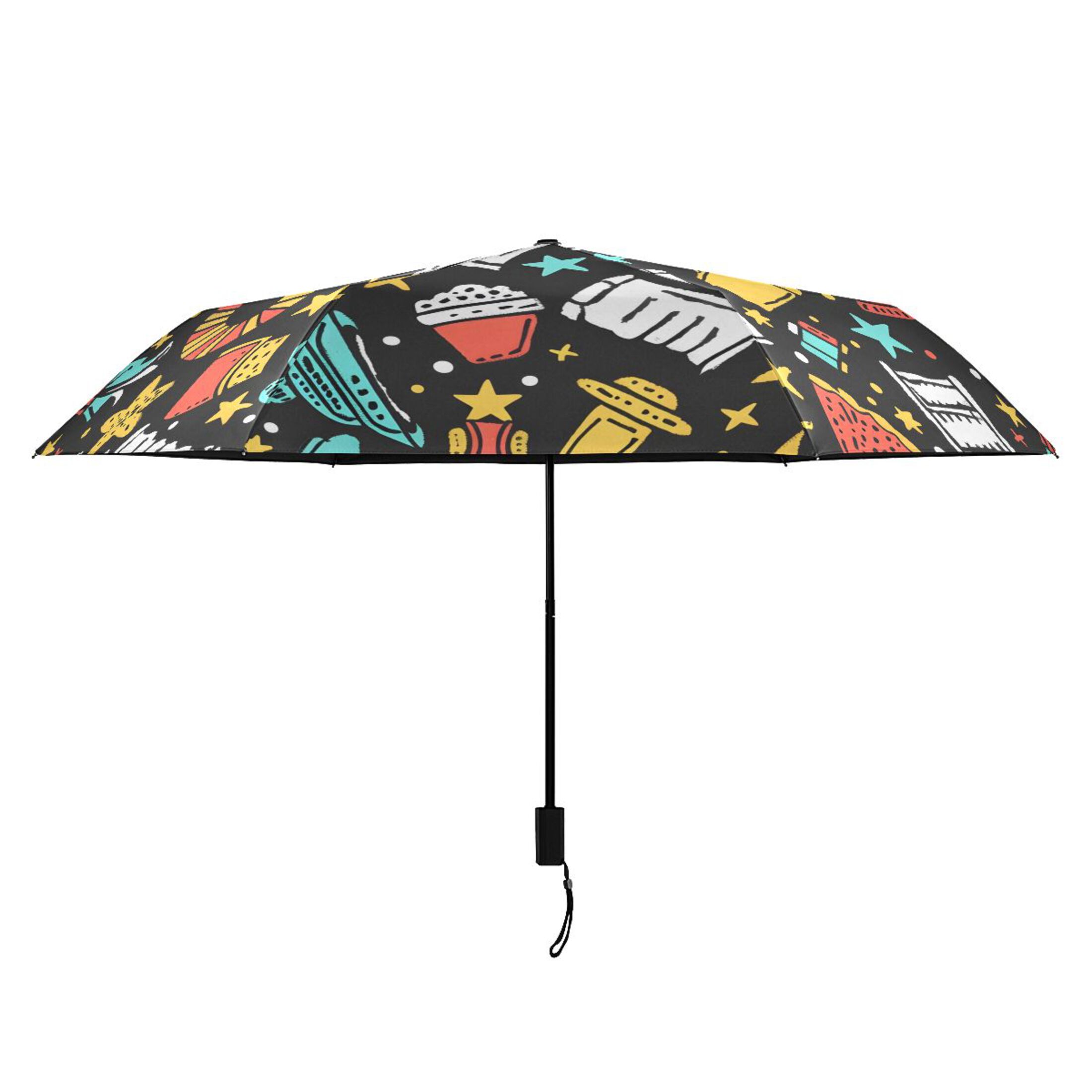 Cups Star Glasses Compact Sun Umbrella Windproof Travel Umbrellas for Rain Strong Portable UV Protection