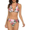 thumbnail image 1 of NICKSUN Women's Bikini Sets, Cute Print Two Piece Bathing Suits Sexy Halter Padded Bikini Swimsuits, 1 of 6
