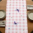 thumbnail image 5 of Table Runners 72 Inches Long Dress Scarves, Spring Farmhouse Kitchen/Dining Table Runner, Coffee Tablerunners, Bicycles Leaves Butterfly Flowers Pink Buffalo Plaid 13x72 Inch, 5 of 9