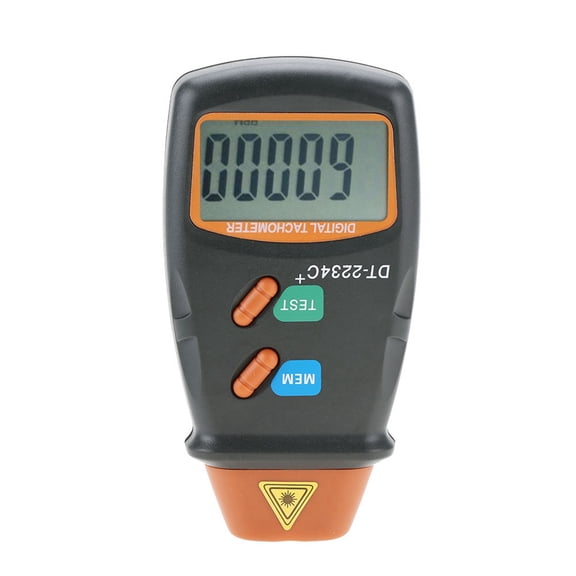 NFTIGB DT-2234C Non Contact Digital Laser Photo Tachometer Mini RPM Tester Meter Auto Range RPM Measurement Tool for Motors Wheels and Lathes Black High Accuracy LCD Display