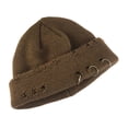 thumbnail image 2 of dianhelloya Warm hat Unisex Hat Retro Style Washable Solid Color Non-Fading Windproof Keep Warm Acrylic Autumn Winter Hole Knitted Cap with Ring Decor for Travel Coffee, 2 of 8