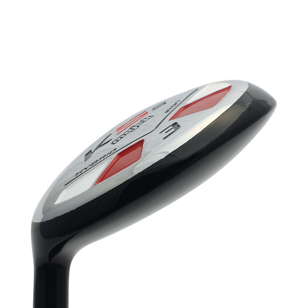 LEFT HANDED Majek Golf +1 inch Over Big & Tall Men's #3 Hybrid Stiff Flex New Utility S Flex Club (Tall 6'0"+ / +1" Over) with Midsize Black Pro Velvet Grip