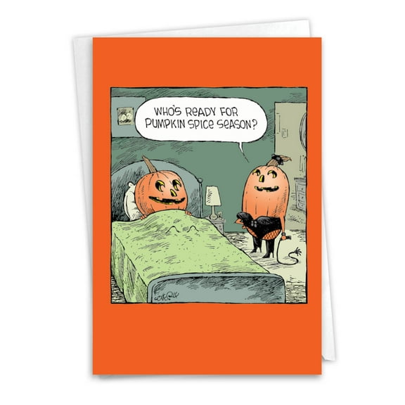 1 Funny Halloween Card with Envelope - Spicy Pumpkins C3393HWG