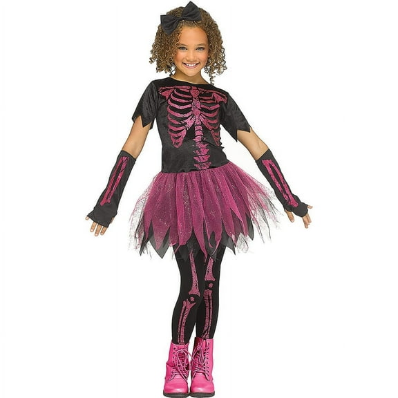 Fun World FW114942PMD Skele-Girl Pink Child Costume - Medium