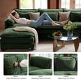 thumbnail image 4 of WACASA 113" Oversized Modular Sectional Sofa with Deep Seat, Large 4-Seater L Shaped Couch Set with Movable Ottoman and Throw Pillows, Comfy Chenille Cloud Couch for Living Room, Green, 4 of 13