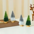 thumbnail image 2 of Lubelski 4Pcs Mini Christmas Tree Decoration Dual Colors Reusable Realistic Anti-slip Stable Wooden Base PVC Desktop Artificial Xmas Tree Ornament Holiday Decor, 2 of 8