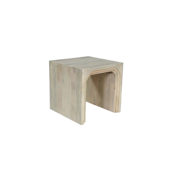 Taran Designs Mason Solid Wood End Table in White
