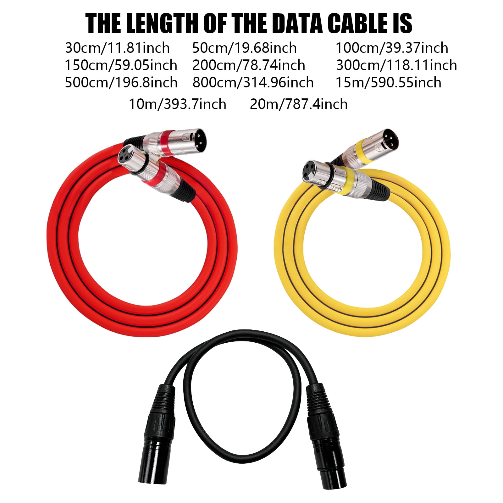 3Pin XLRs Microphones Cord Male to Female Extension Cable for Microphones and Sound Devices