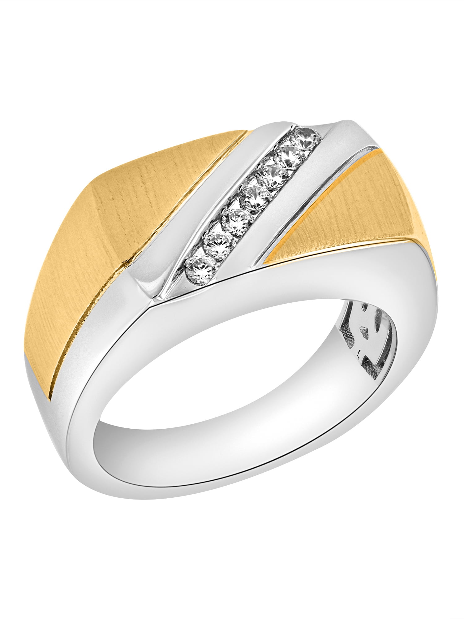 Brilliance Fine Jewelry Men?s TwoTone Sterling Silver and 14K Gold