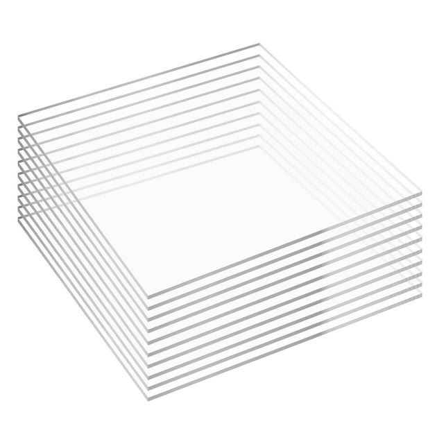 Lámina acrílica KAITELA transparente de 30 x 30 cm, 3 mm de grosor, paquete de 10