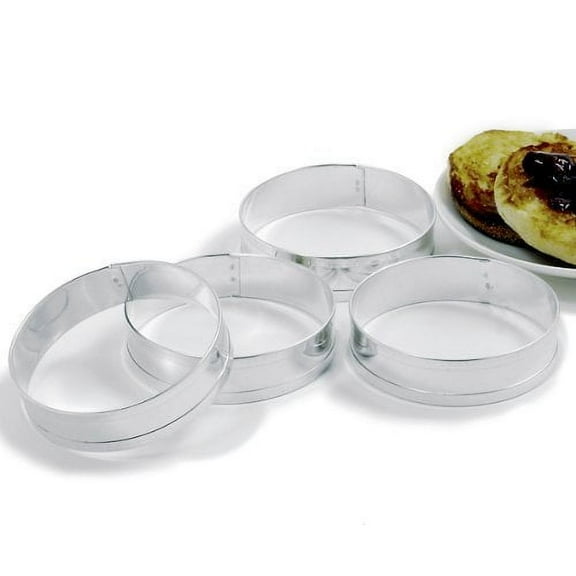 Norpro Set-4 Tin English Muffin Rings, 3.5 Inch Diameter, Hand-wash Recommended