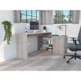 thumbnail image 2 of TUHOME Axis L-Shaped Desk Engineered Wood Desks in  Gray, 2 of 7