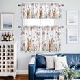 thumbnail image 2 of Easter Kitchen Curtains Sets for Windows 36 Inch Length, Spring Flowers Wreath Rabbit Budding Florals Rod Pocket Window Treatments Tier Curtains and Valances Set for Bedroom/Bathroom, 2 of 8