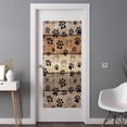 thumbnail image 3 of Non-Adhesive Static Cling Window Tint, Brown Dog Paws Window Privacy Film Frosted, Farmhouse Vintage Modern Khaki Beige Wood Insulated Windows Frosted Films for Living room, 35.4 x 78.7 Inches, 3 of 9