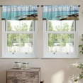 thumbnail image 2 of LALILO Kitchen Curtain Valance Sea Waves Rocks Wild Stone Rod Pocket Window Curtain 52"x 18" Set of 2, 2 of 7