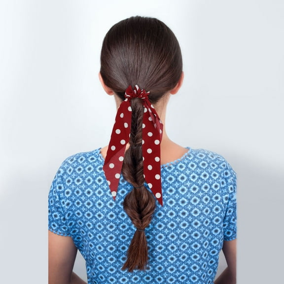 Supvox 4Pcs Woman Ponytail Holder Bowknot Hair Band Ribbon Hair Ropes Assorted Colors