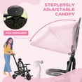 thumbnail image 6 of Qaba Baby Tricycle 5 In 1 Trike, Reversible Angle Adjustable Seat Removable Handle Canopy Handrail Belt Storage Footrest Brake for 1-5 Years Old Gray, 6 of 9